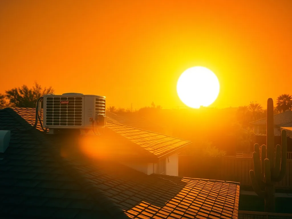 Arizona sun blazing over a Phoenix rooftop